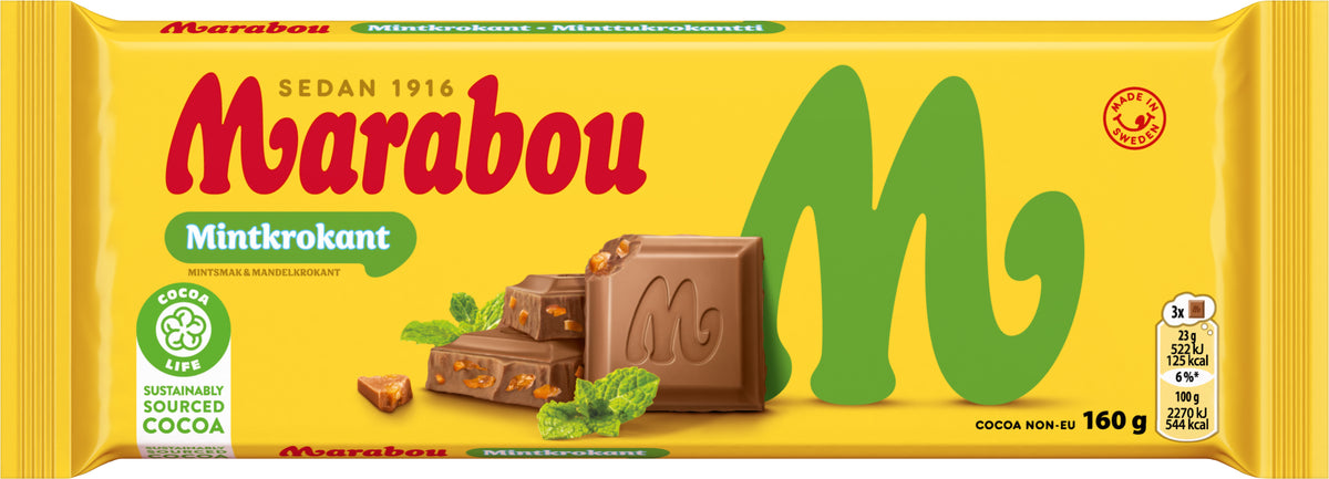 Marabou Croquant à la menthe - Chocolat Suédois - 2,4kg