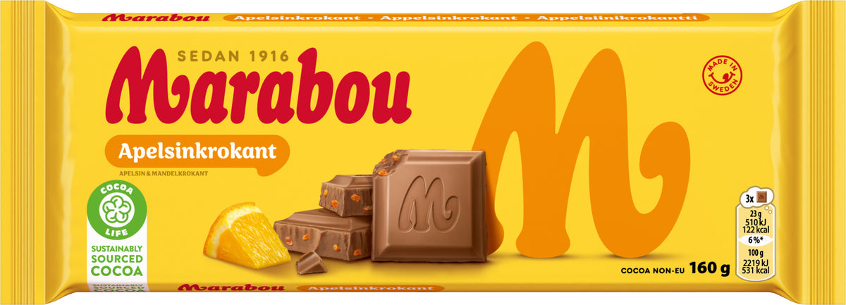 Marabou Croquant à l'orange - Chocolat Suédois - 2,4kg