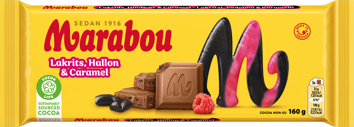 Marabou Réglisse, framboise & caramel - Chocolat Suédois - 2,4kg