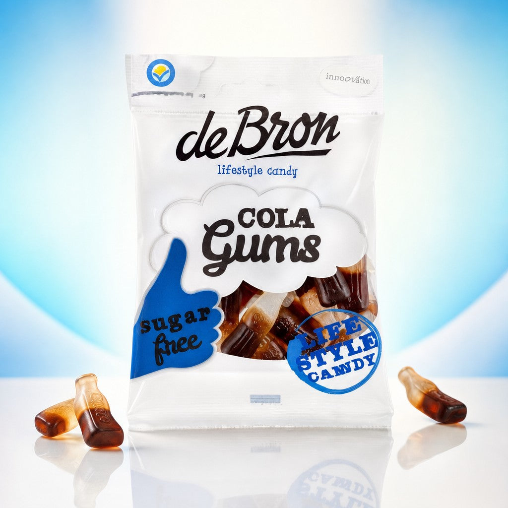 Gommes Cola sans sucre sachets - De Bron - 12x100g