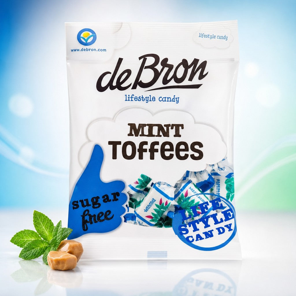 Caramels Menthe sans sucre sachets - De Bron - 12x90g