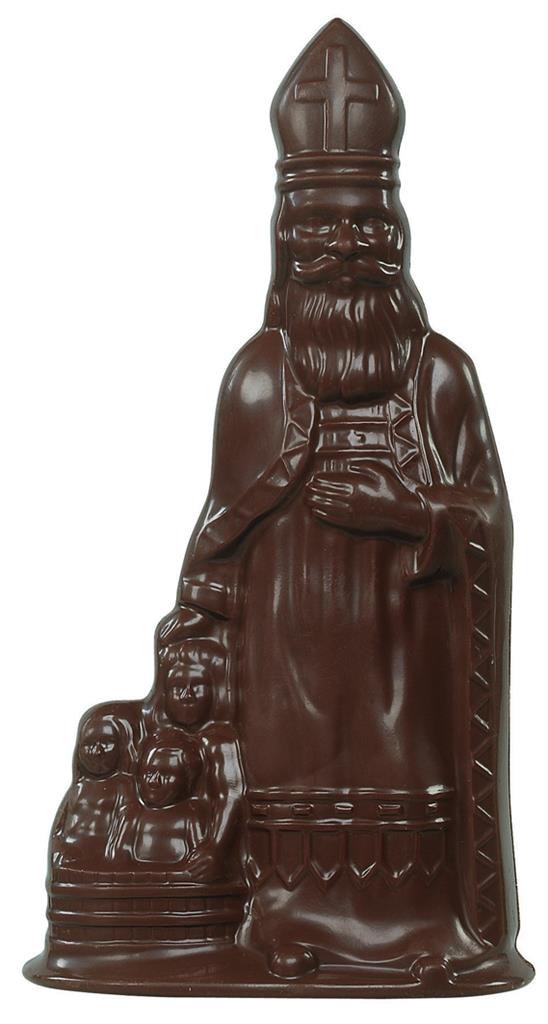 Saint-Nicolas et 3 Enfants Chocolat Noir 35cm - De Schutter - 3x500g