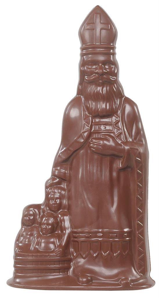 Saint-Nicolas et 3 Enfants Chocolat Lait 20cm - De Schutter - 16x125g