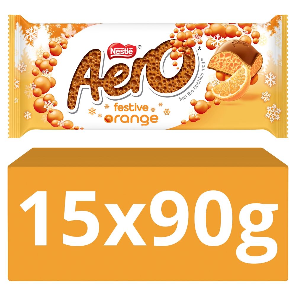 Aero Festive Orange Chocolate Sharing Bar - Chocolat de Noël - 15 x 90g (1,35kg)