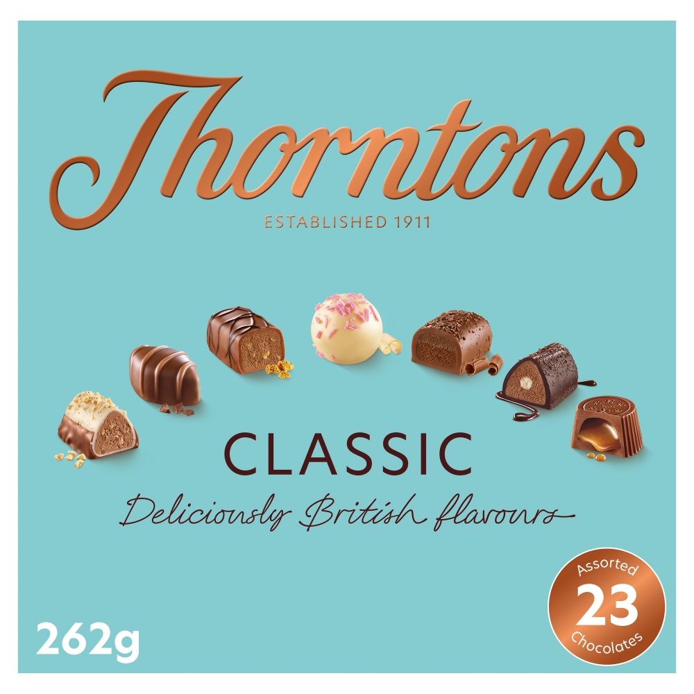 Thorntons Classic Collection Milk, Dark & White Chocolate Gift Box - Chocolat de Noël - 262g