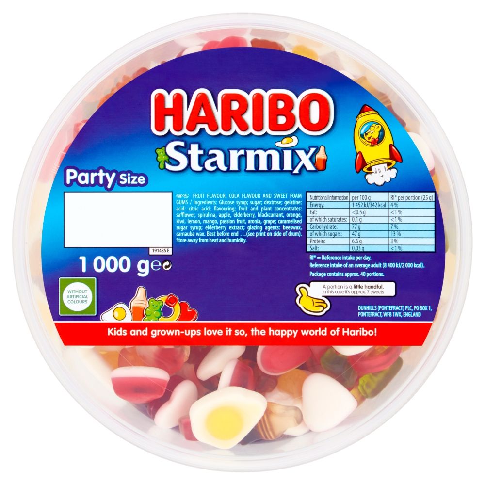 Haribo Starmix Sweet Tub - Bonbons de Noël - 1kg