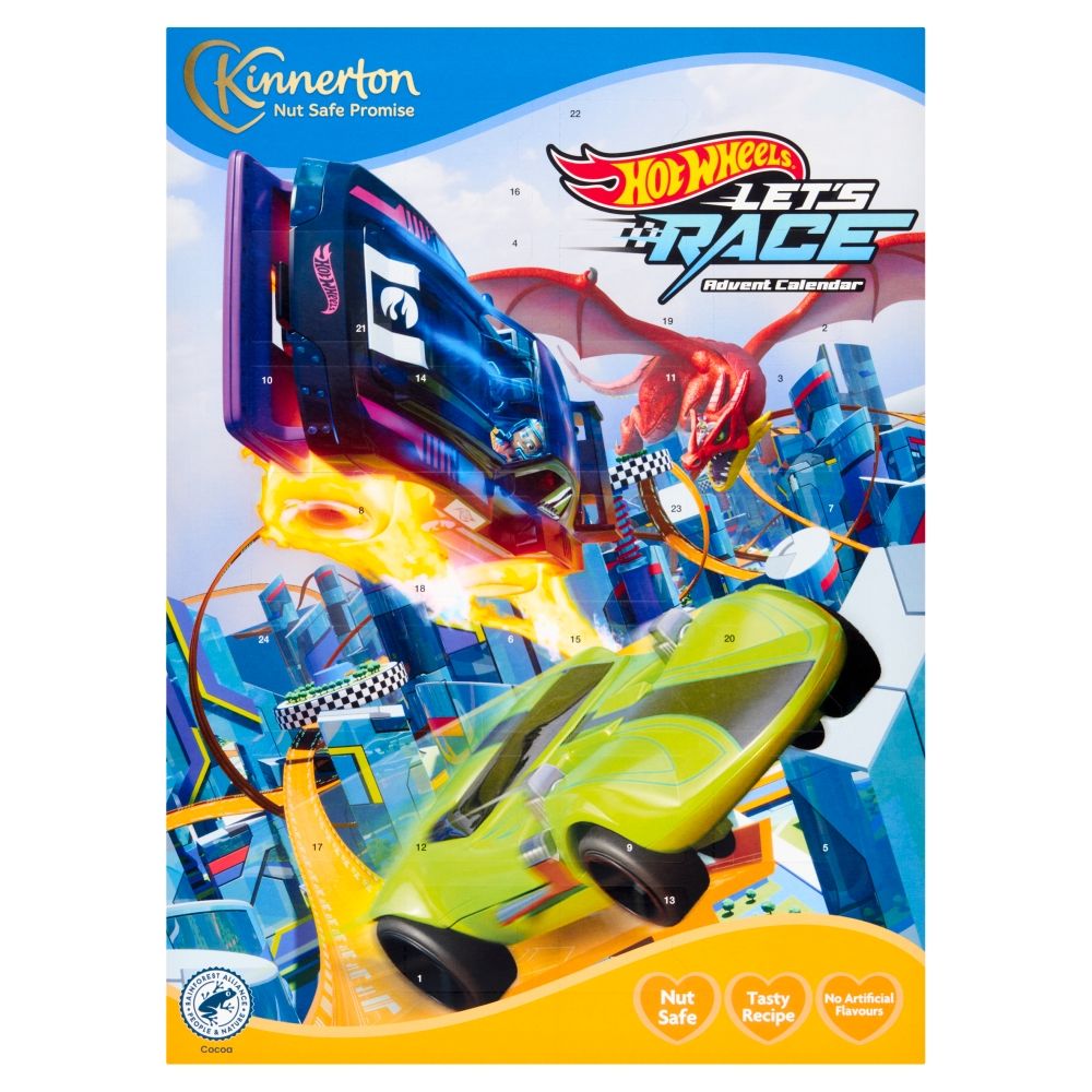 Kinnerton Hot Wheels Let's Race Advent Calendar - Chocolat de Noël - 18 x 40g (720g)