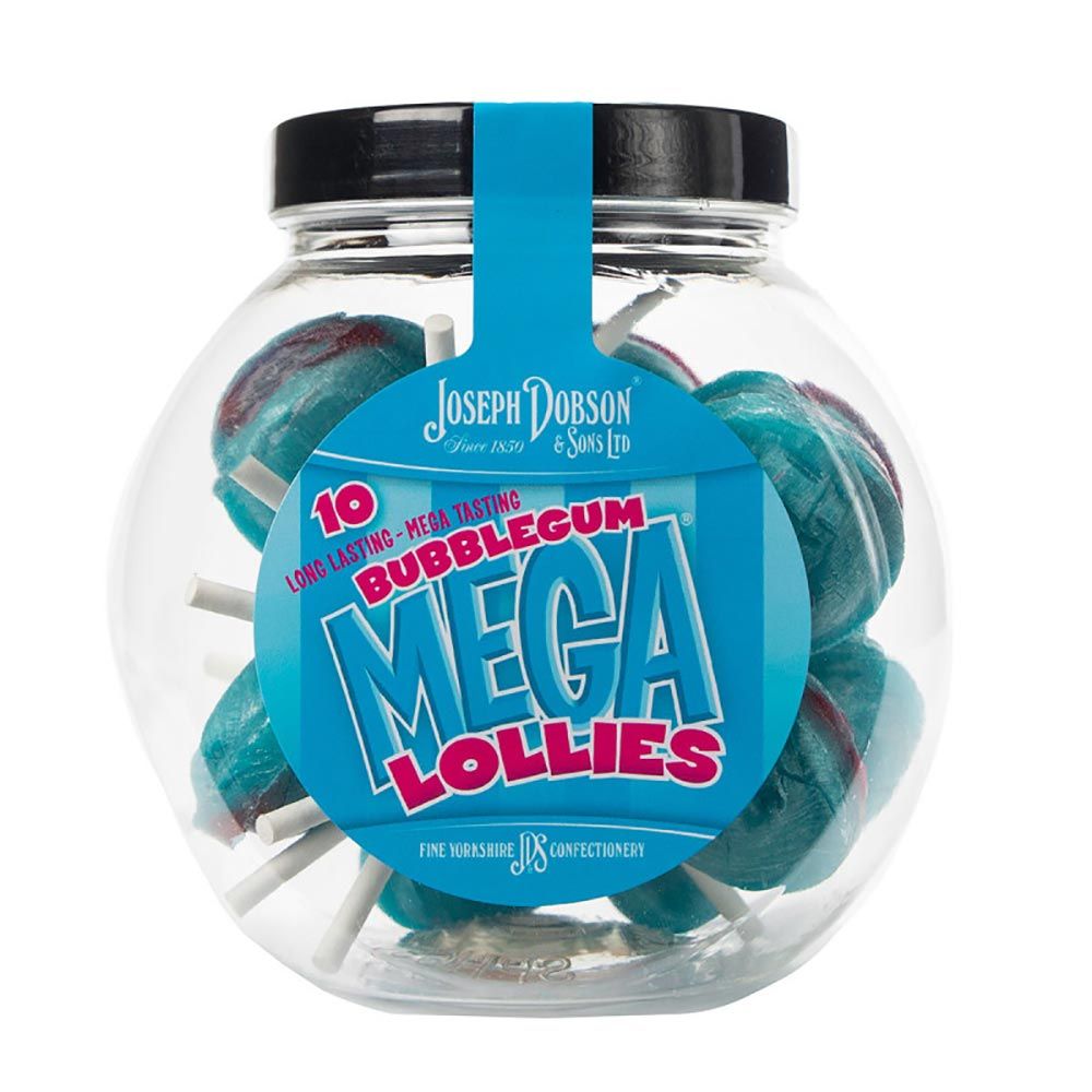 Dobsons Bubblegum Mega Lollies Gift Jar - Bonbons de Noël - 6 x 225g (1,35kg)