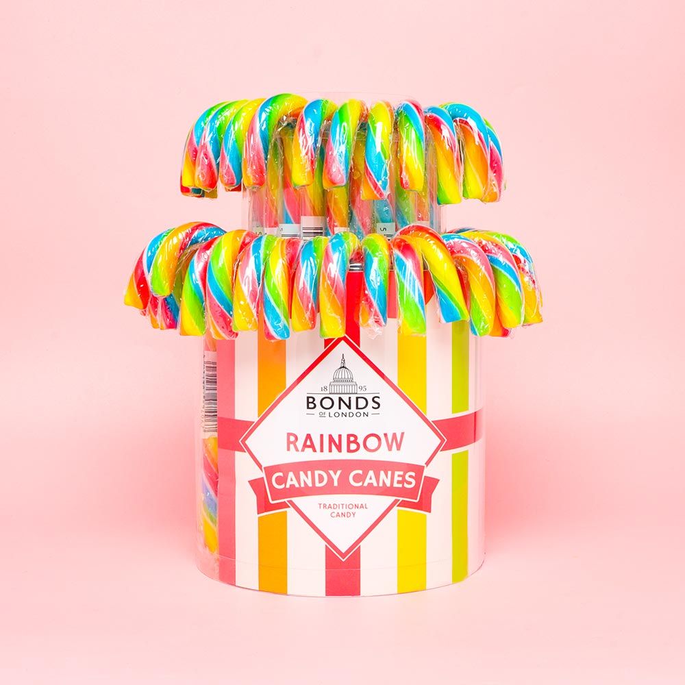Bonds Rainbow Candy Cane Fountain - Bonbons de Noël - 60 x 20g (1,2kg)