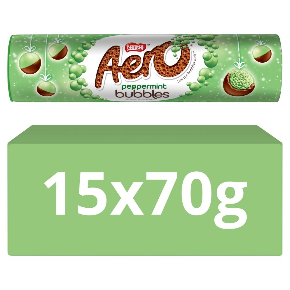Aero Bubbles Peppermint Chocolate Giant Tube - Chocolat de Noël - 15 x 70g (1,05kg)