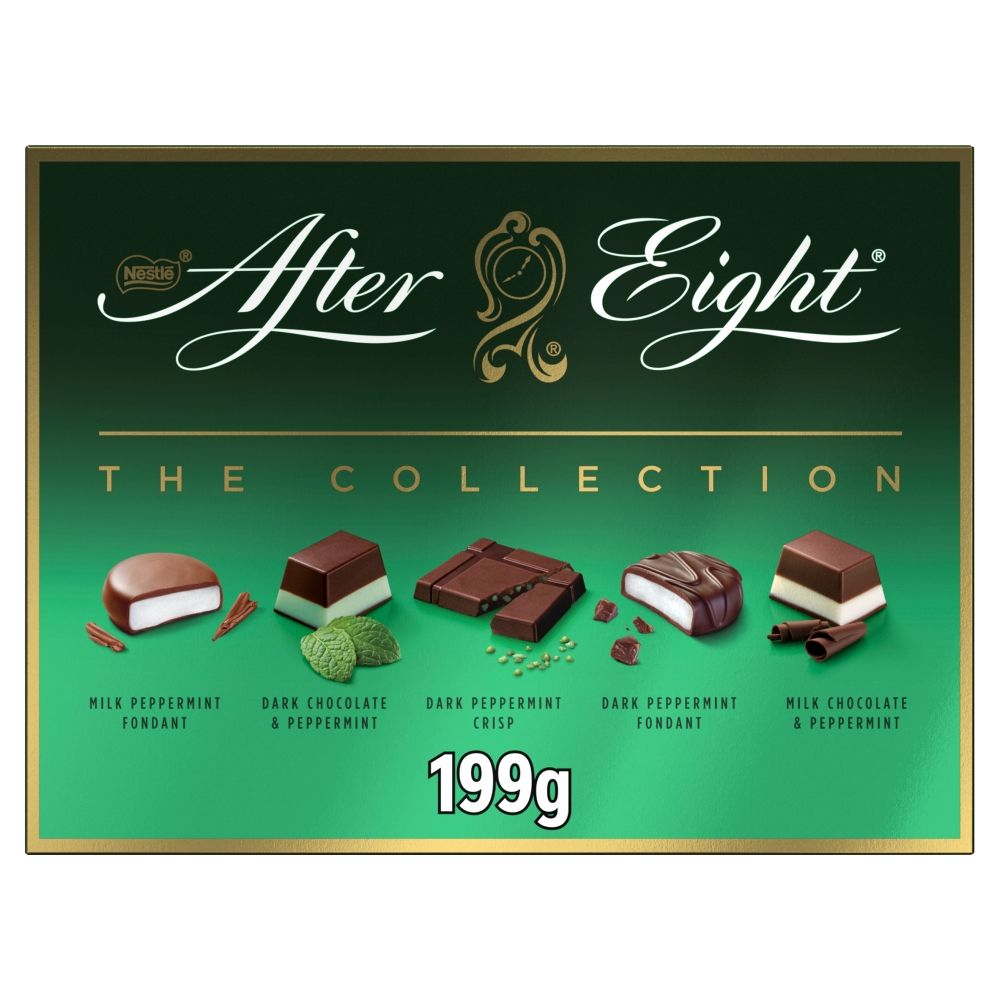 After Eight Collection Dark & Milk Peppermint Mint Chocolate Box - Chocolat de Noël - 199g