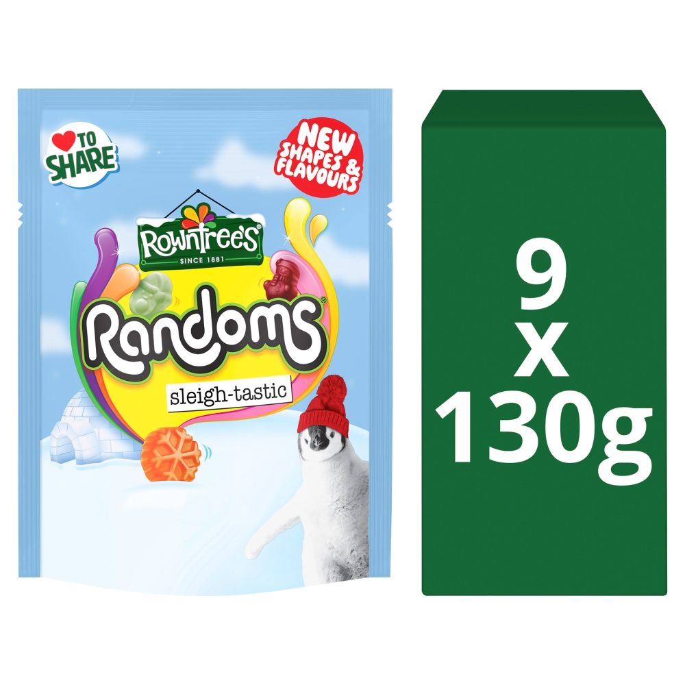 Rowntree's Randoms Sleigh-Tastic Fruit Flavour Jellies Sharing Bag - Bonbons de Noël - 10 x 130g (1,3kg)