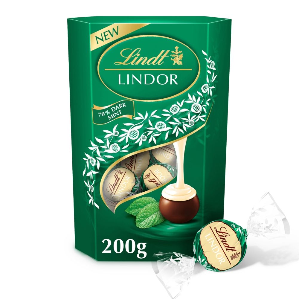 Lindt Lindor Dark Mint Chocolate Truffles Box - Chocolat de Noël - 200g