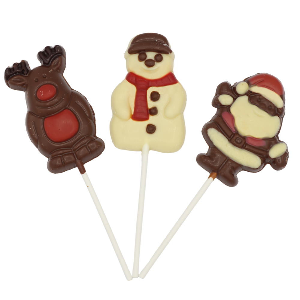 Stockley's Chocolate Festive Lollipops (Assorted Weights) - Chocolat de Noël - 27 x 35g (945g)