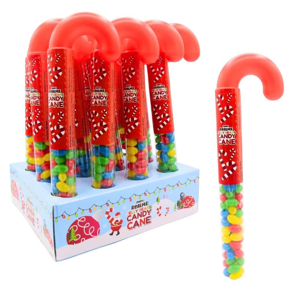 Candy Realms Jelly Beans Candy Cane - Bonbons de Noël - 12 x 80g (960g)