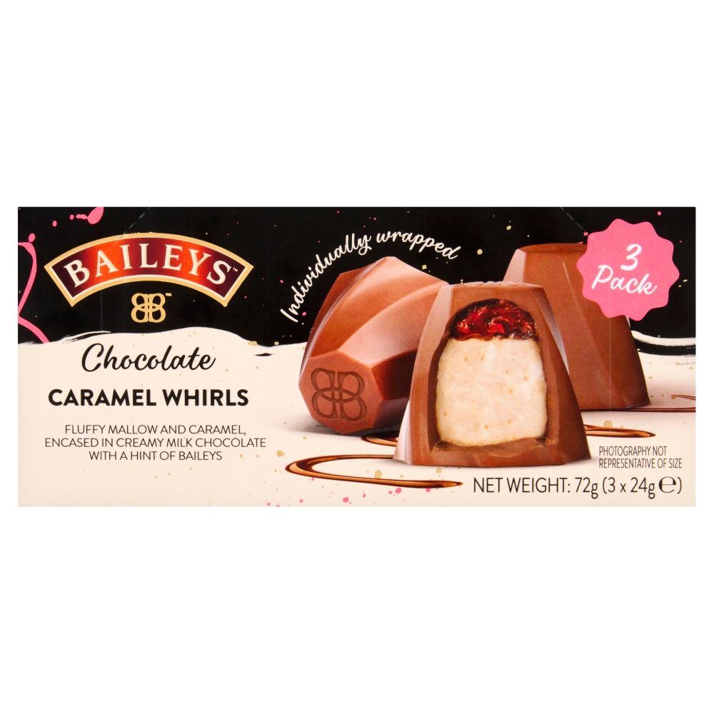 Baileys Chocolate Caramel Whirls 3 Pack Box - Chocolat de Noël - 10 x 78g (780g)