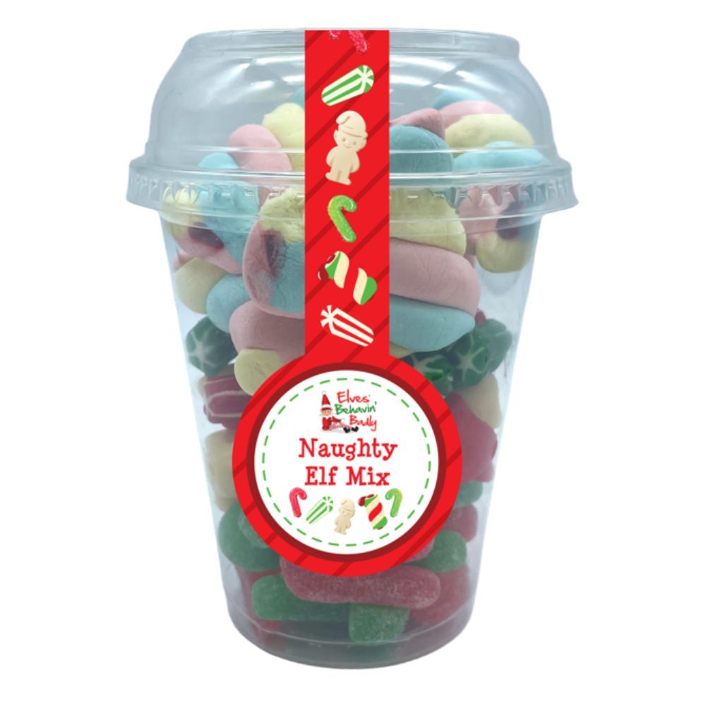 Elves Behavin' Badly Naughty Elf Mix Candy Cup - Bonbons de Noël - 8 x 220g (1,76kg)