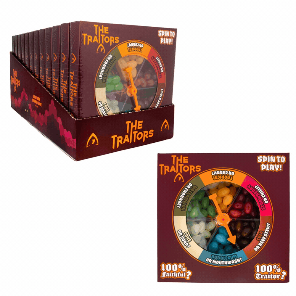 The Traitors Jelly Bean Spinner Game - Bonbons de Noël - 12 x 100g (1,2kg)