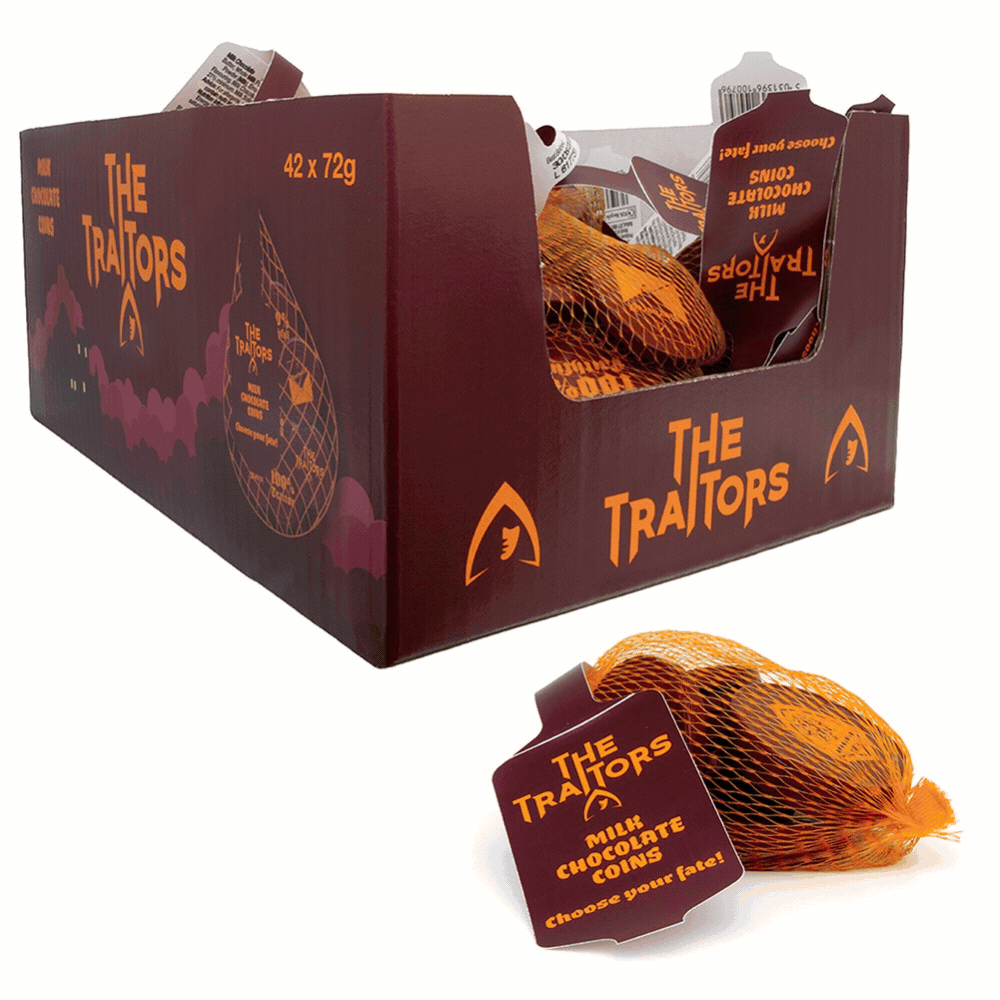 The Traitors Milk Chocolate Coins Net - Chocolat de Noël - 42 x 72g (3,02kg)