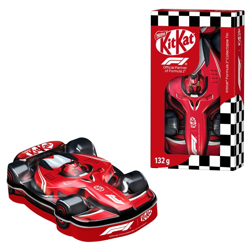KitKat F1 Milk Chocolate Collectable Tin Car - Chocolat de Noël - 132g
