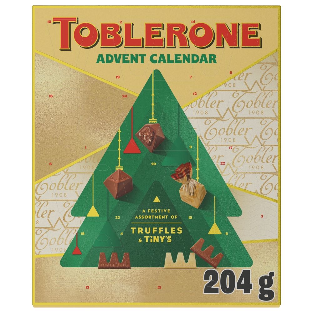 Toblerone Chocolate Truffles & Tiny's Christmas Advent Calendar - Chocolat de Noël - 204g