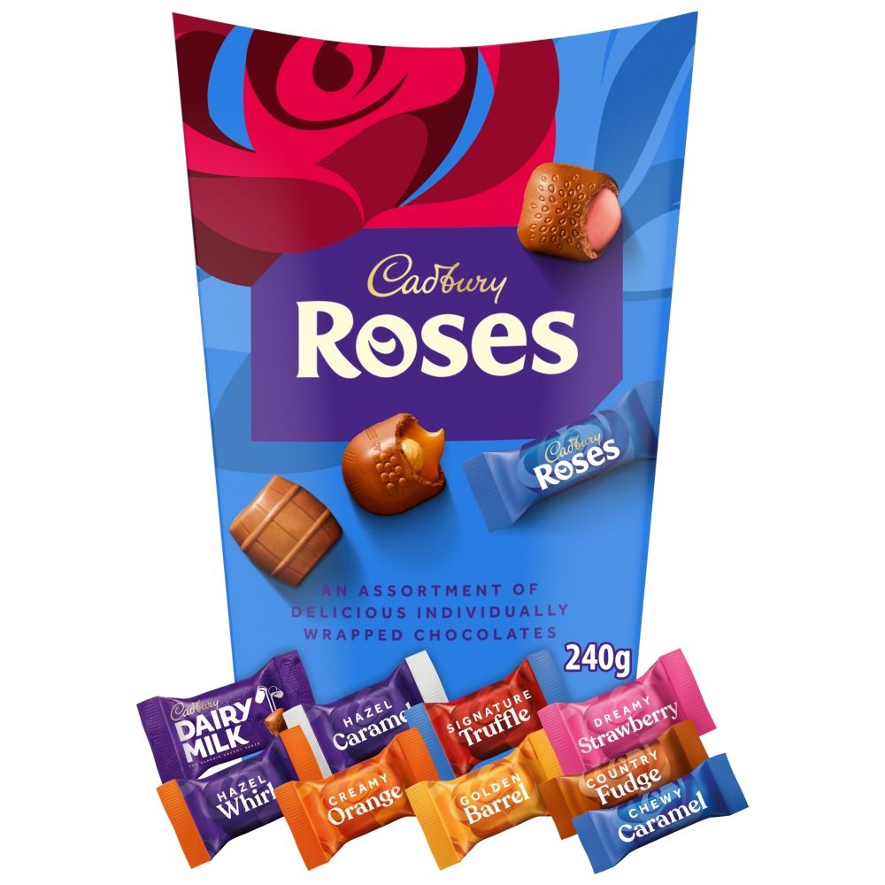 Cadbury Roses Chocolate Assortment Carton - Chocolat de Noël - 240g
