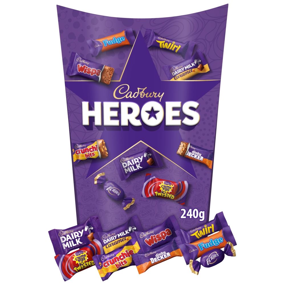 Cadbury Heroes Chocolate Assortment Carton - Chocolat de Noël - 240g