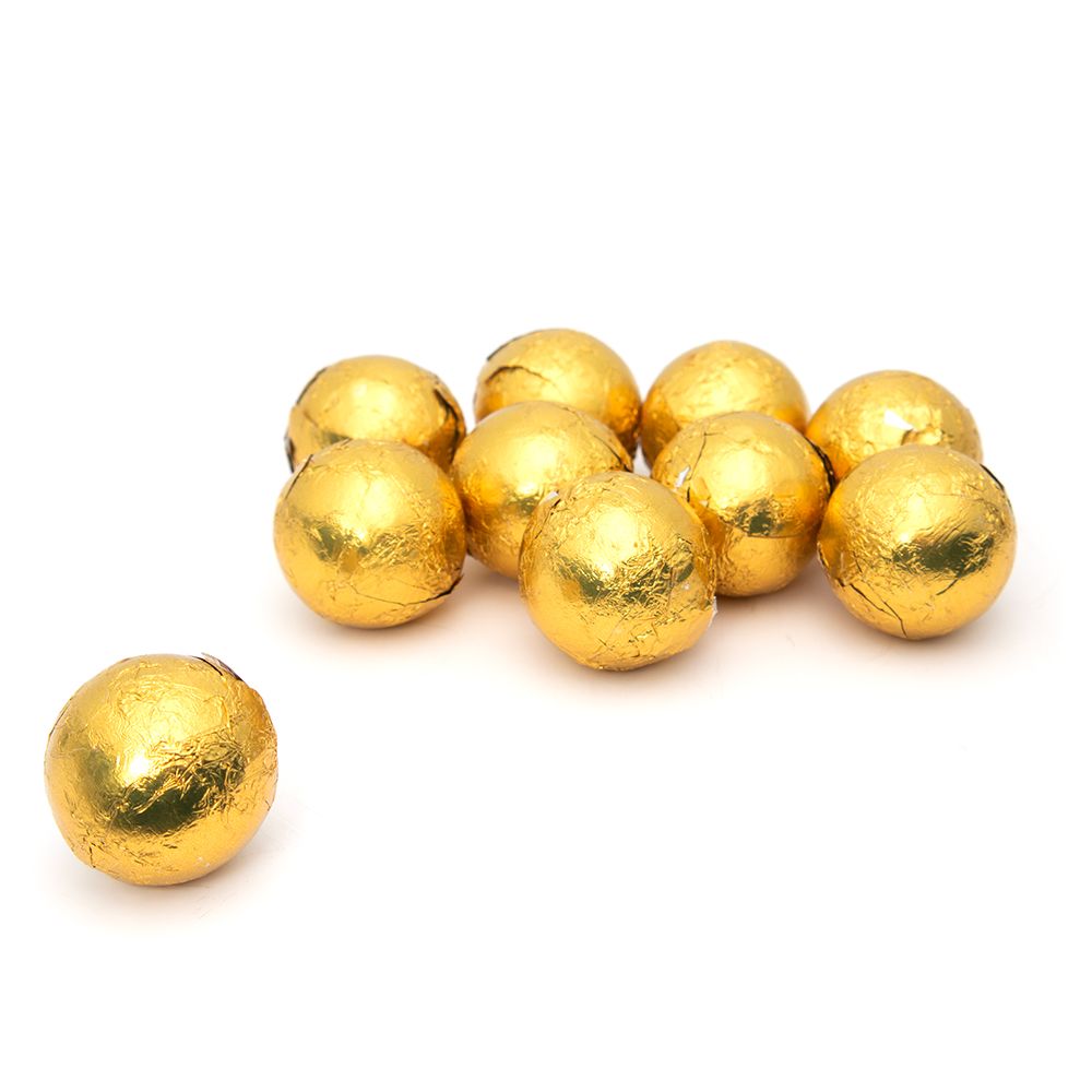 Solid Milk Chocolate Balls In Gold Foil Bag - Chocolat de Noël - 1kg