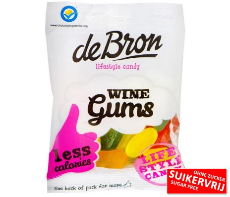 Winegums sans sucre sachets - De Bron - 12x100g