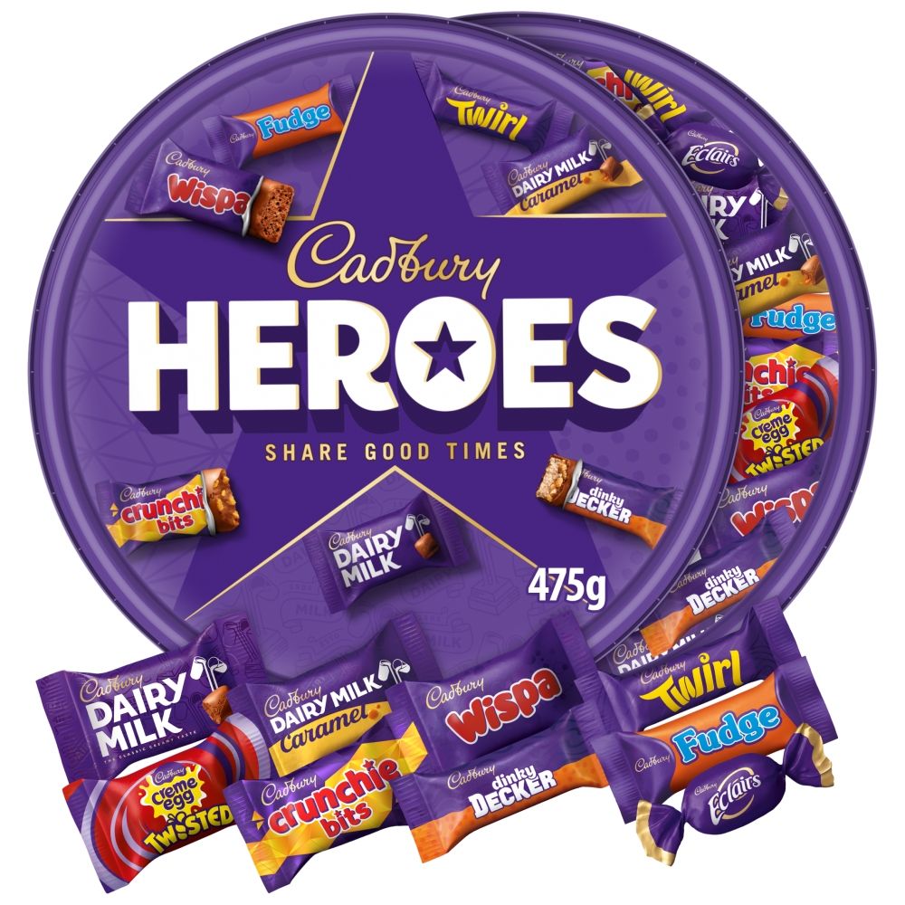 Cadbury Heroes Chocolate Assortment Tub - Chocolat de Noël - 475g
