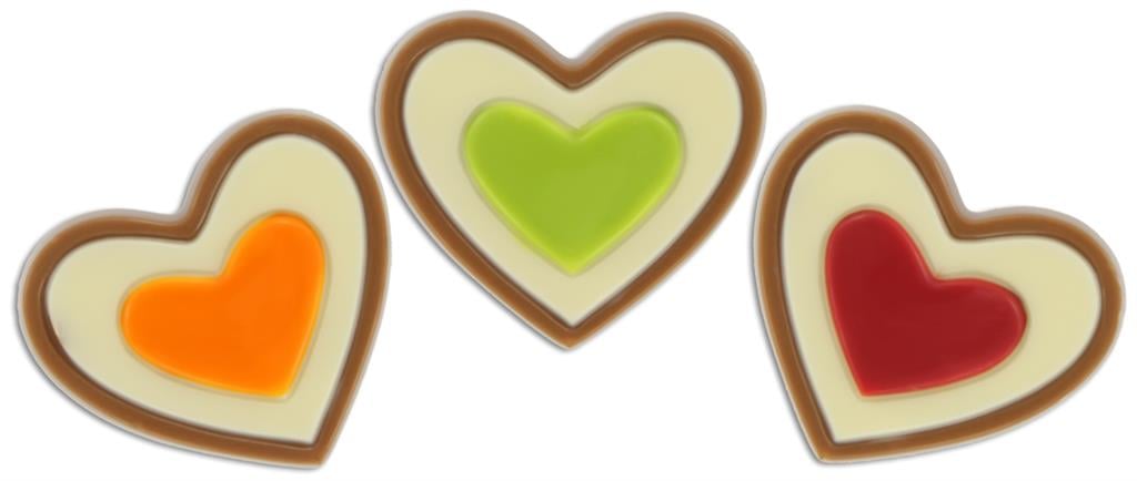 Cœurs Chocolat Lait Colorés - Chocola Amore - 2,16kg