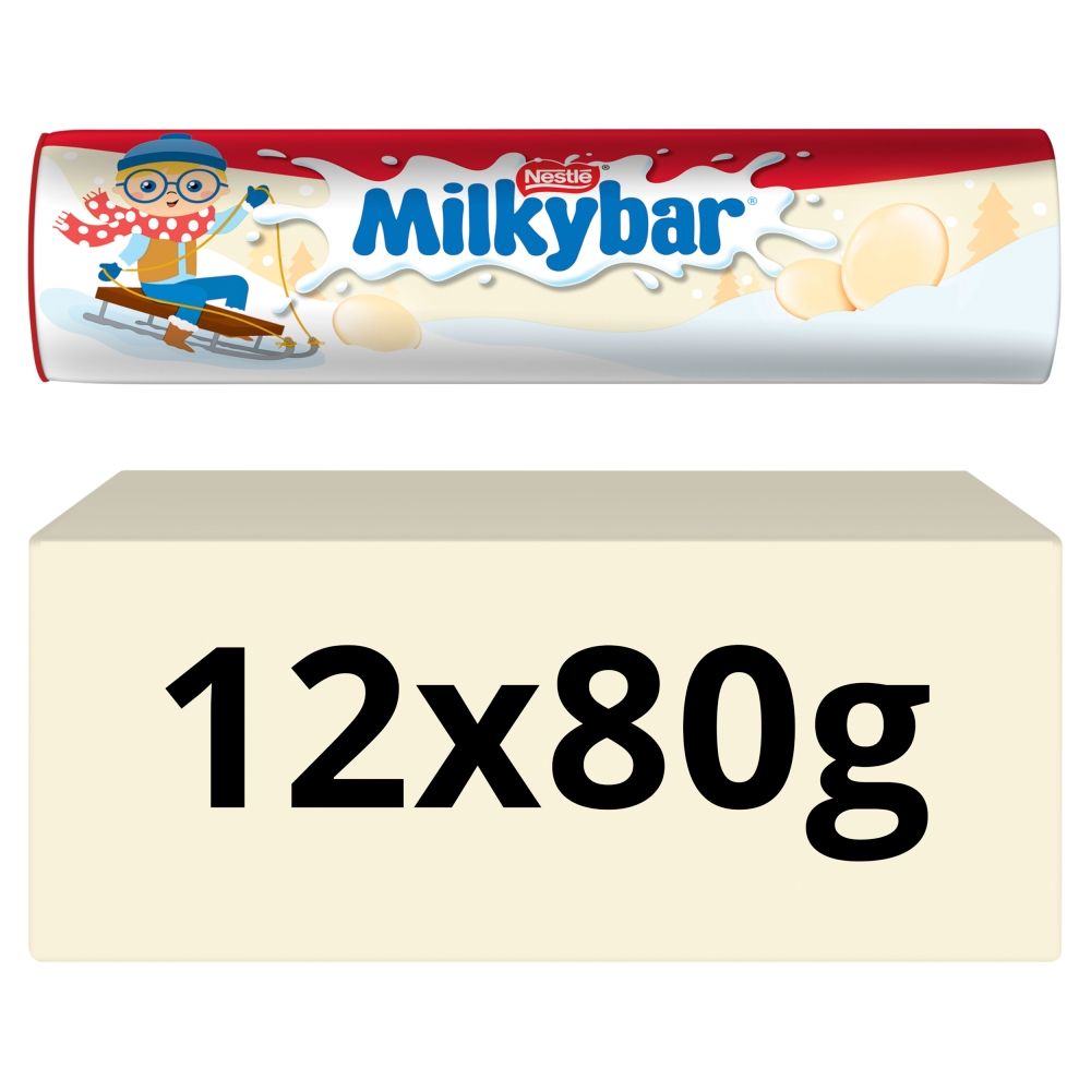 Milkybar Buttons White Chocolate Giant Tube - Chocolat de Noël - 15 x 80g (1,2kg)