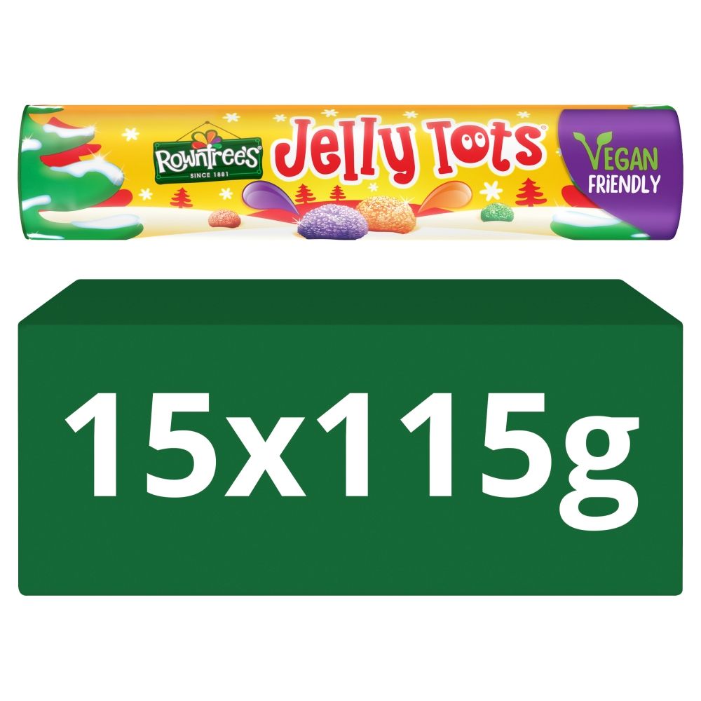 Rowntree’s Jelly Tots Sweets Giant Tube - Bonbons de Noël - 15 x 115g (1,73kg)