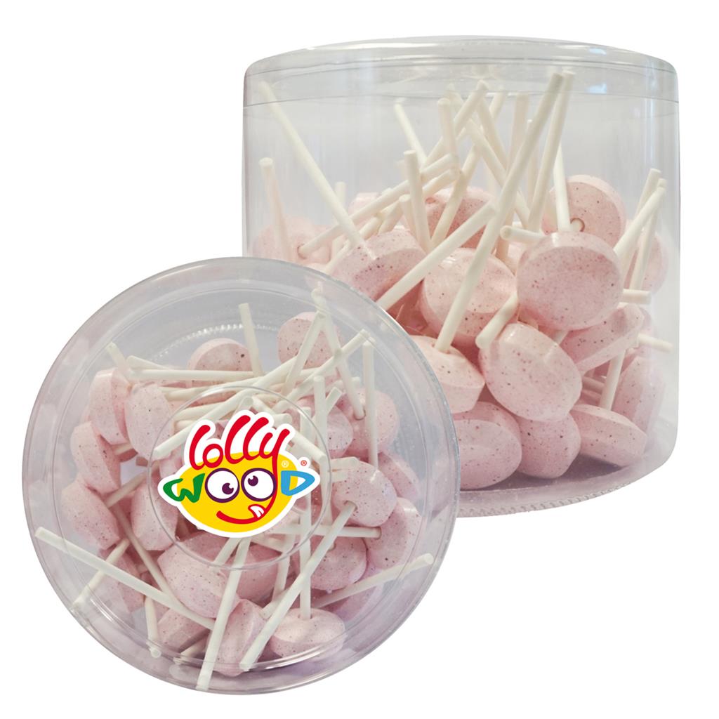 Sucettes Dextrose Roses en tubo - Lollywood - 500g