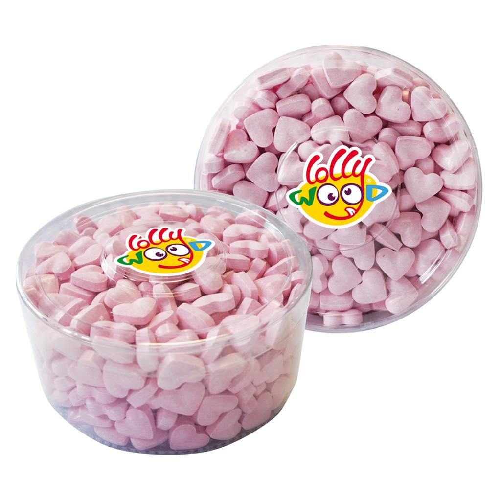 Cœurs Dextrose Roses Fraise en tubo - Lollywood - 850g