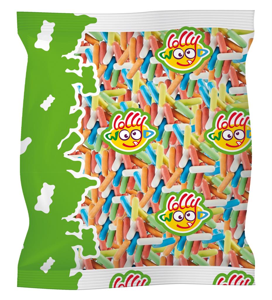 Bâtons Réglisse Noire Fourrés Fruits - Lollywood - 1kg