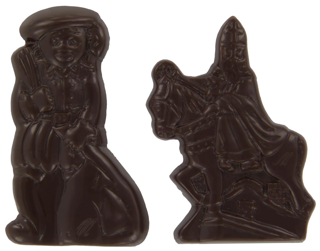 Mini Saint-Nicolas & Père Fouettard Chocolat Noir - Chocola Amore - 2,5kg