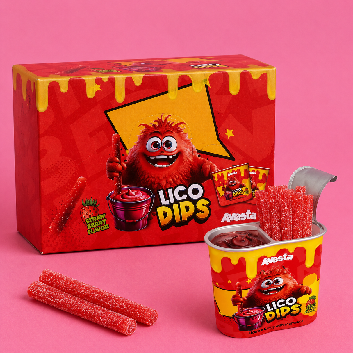 Avesta Lico Dips Strawberry - 12 x 40g
