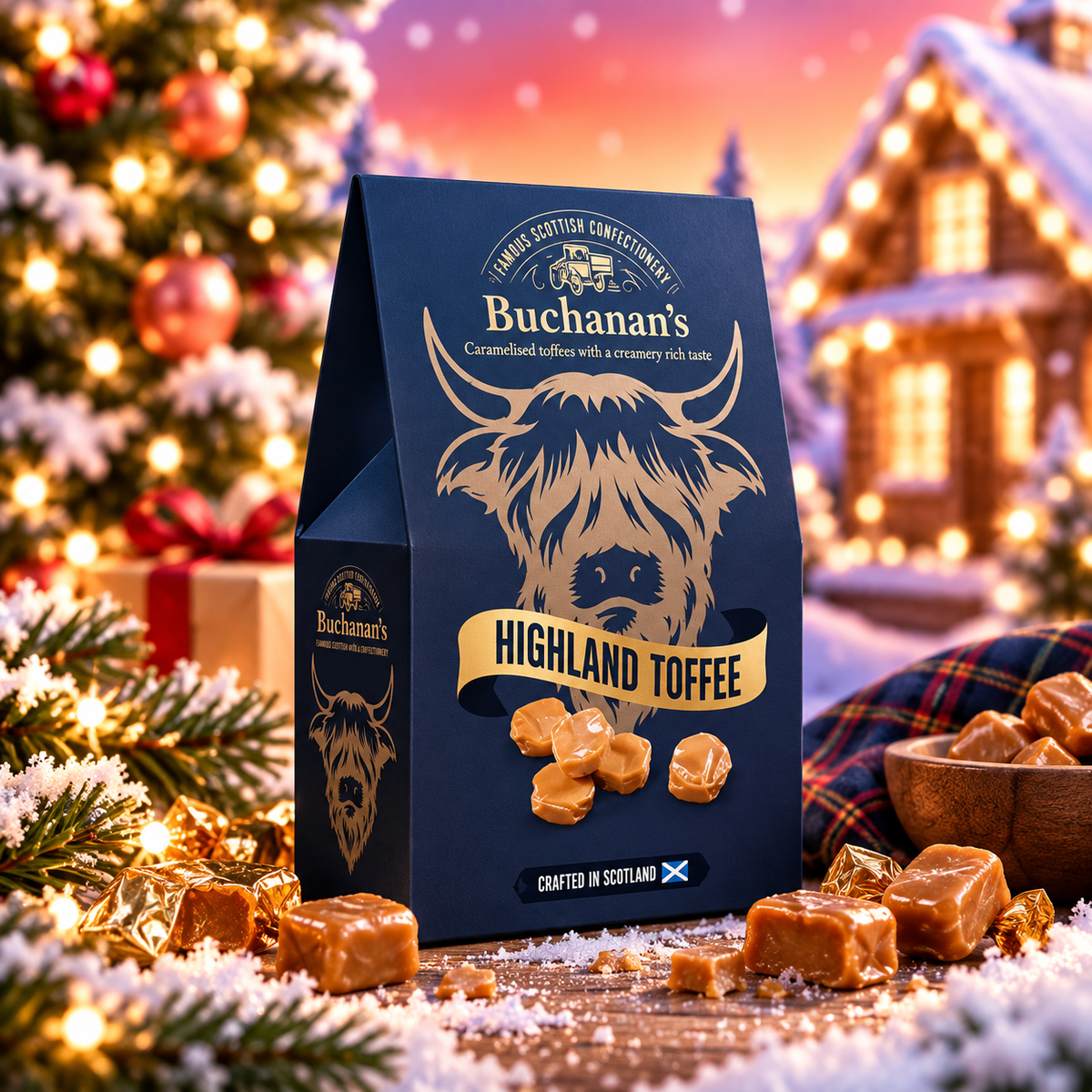 PRECO | Buchanan's Highland Toffee Carton - Bonbons de Noël - 150g
