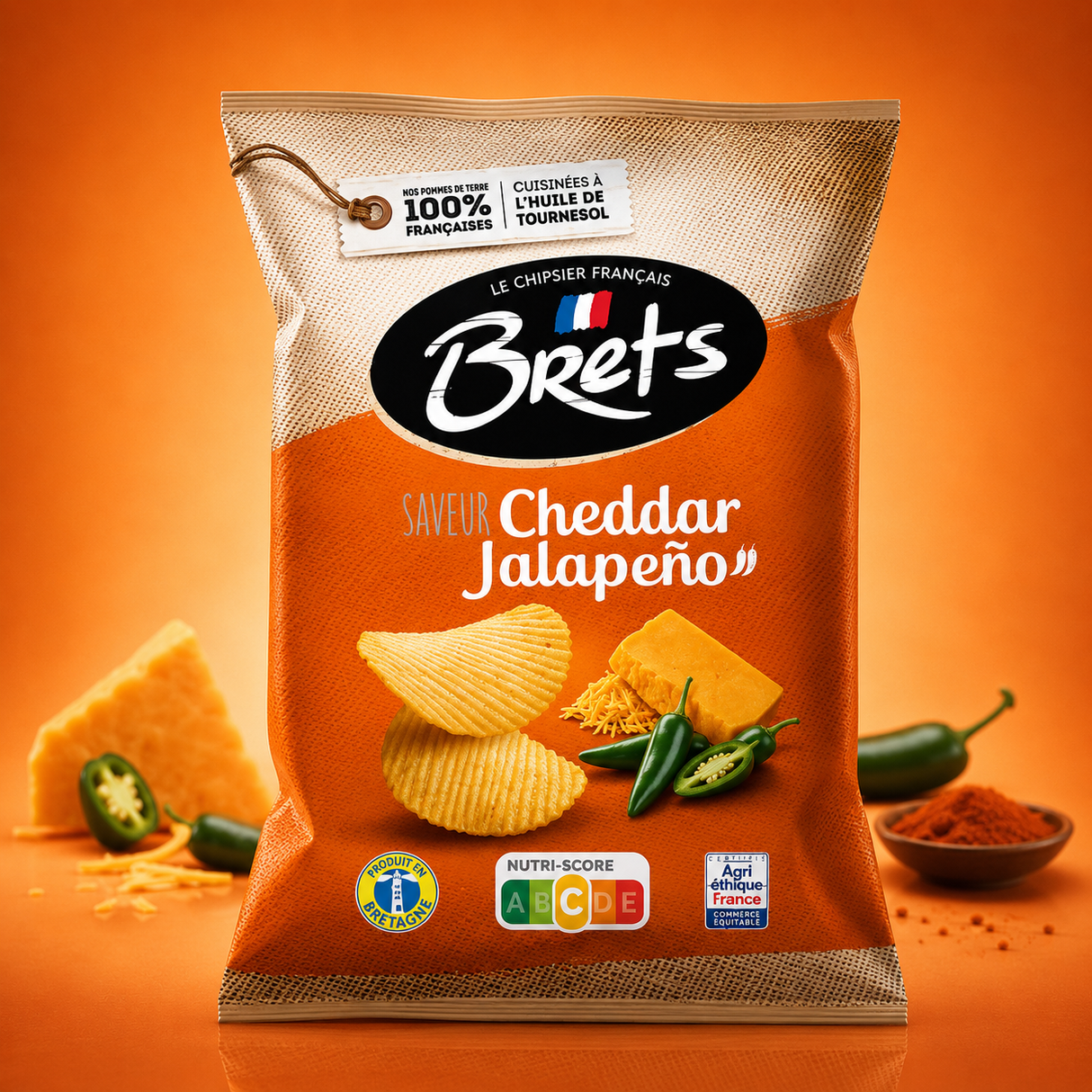 Brets Cheddar Jalapeno 125gx10