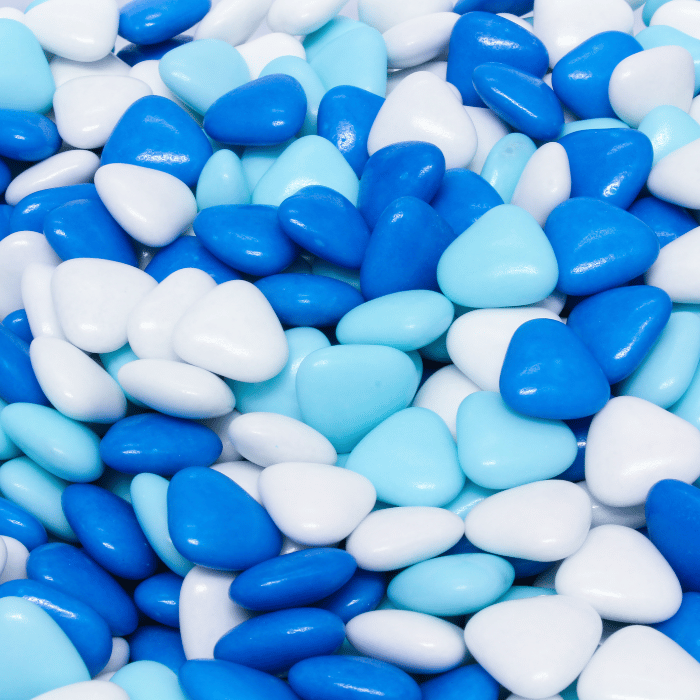 Dragées Coeurs Chocolat Bleu et Blanc - 900g