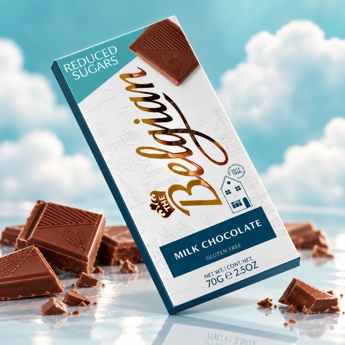 Tablettes Chocolat Lait sans sucre ajouté - The Belgian - 20x70g