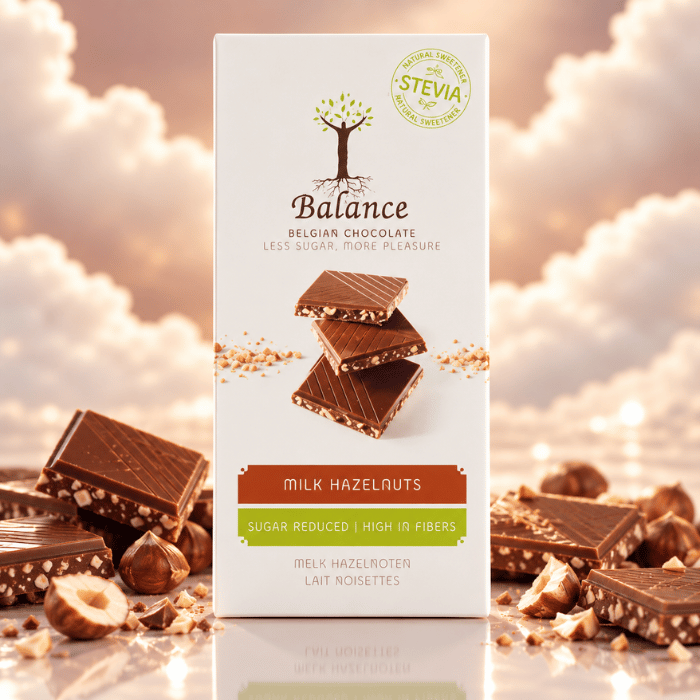 Tablettes Luxe Lait Noisettes à la Stévia - Balance - 12x85g