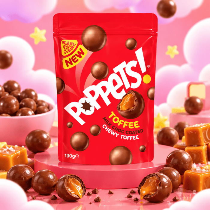 Poppets Toffee au Chocolat au Lait - 130g x 9