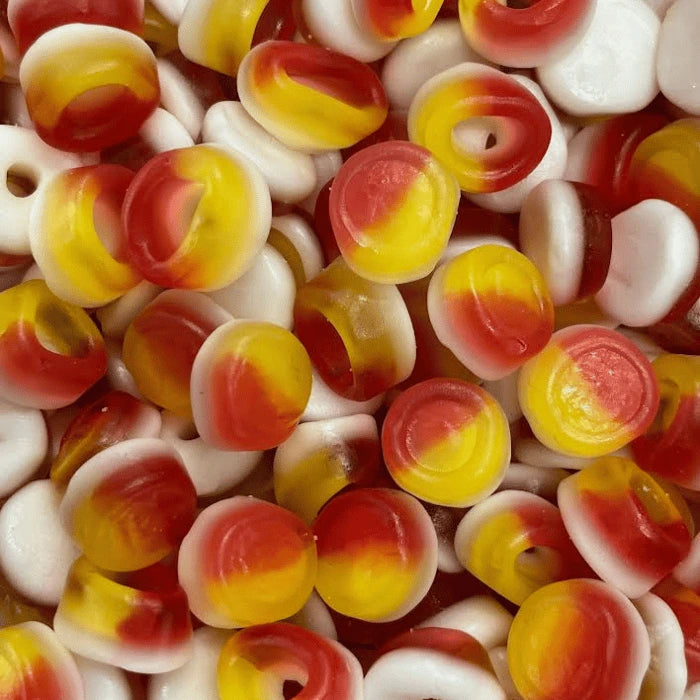 Mini Anneaux Pêche 1kg - 7 jelly sticks