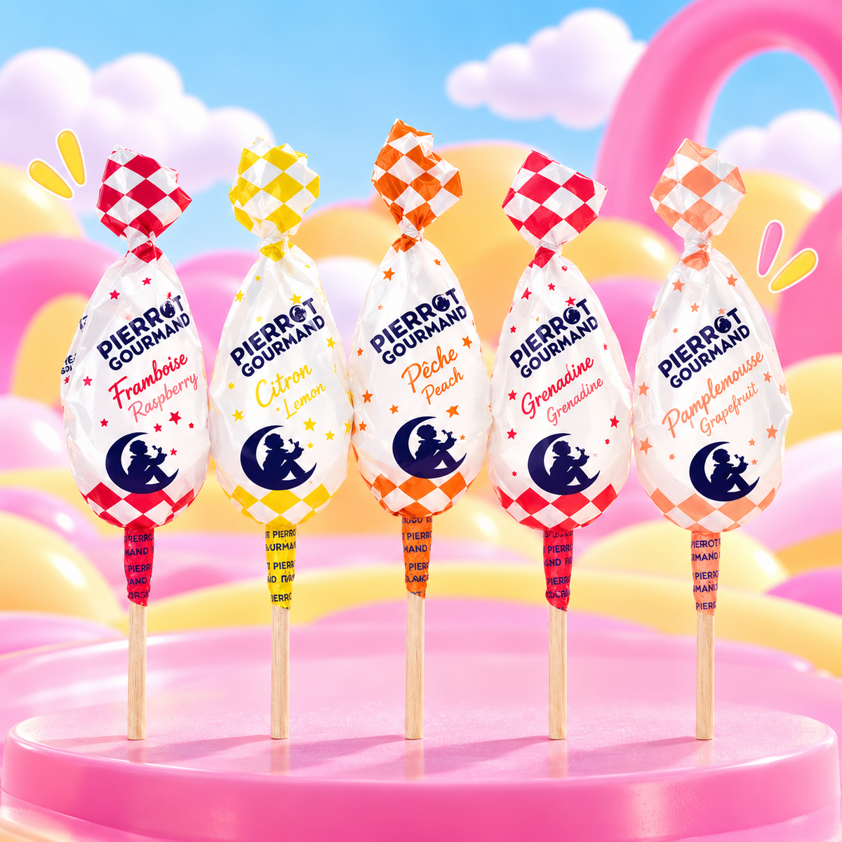 Pierrot Gourmand Sucettes fruit 100p