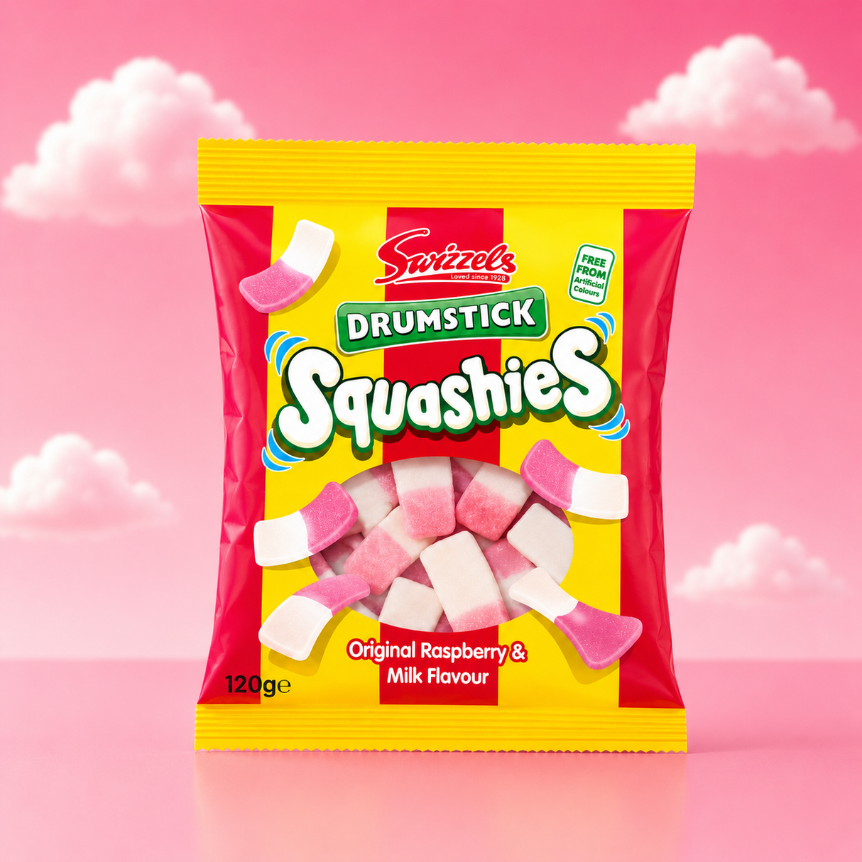 Swizzels Squashies Drumstick - Raspberry & Milk