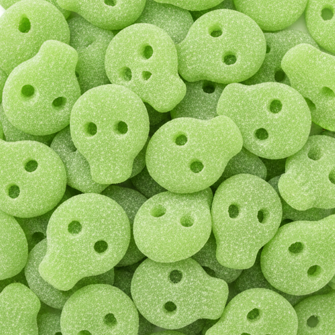 Crânes suédois Citron Vert | Bonbons Suédois | 4 kilos
