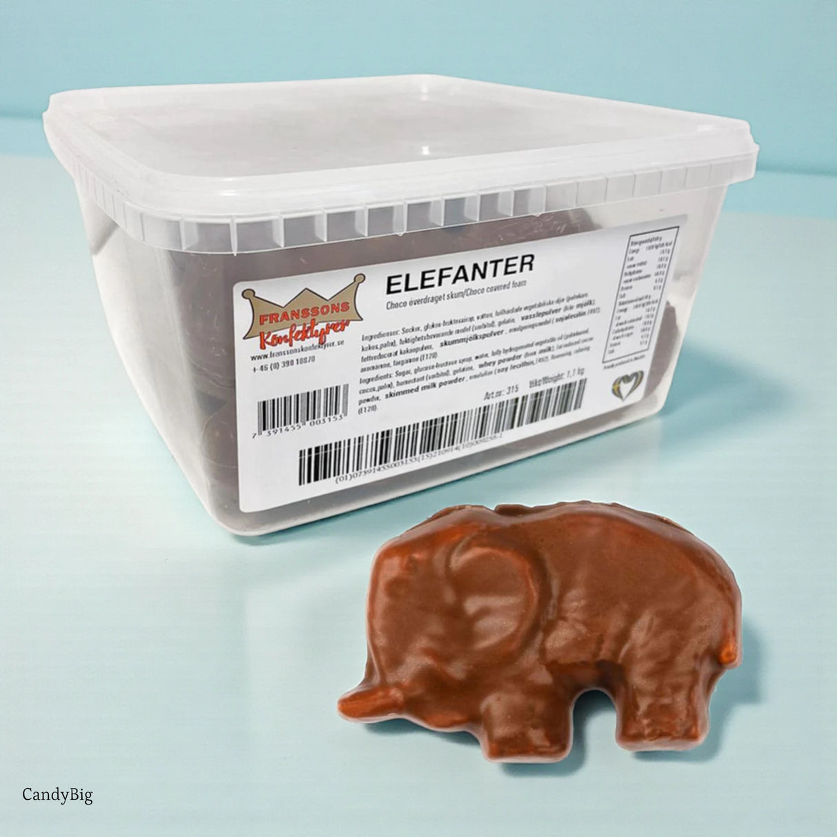 Guimauves Eléphant Franssons | Chocolats Suédois | 1,1 kilo