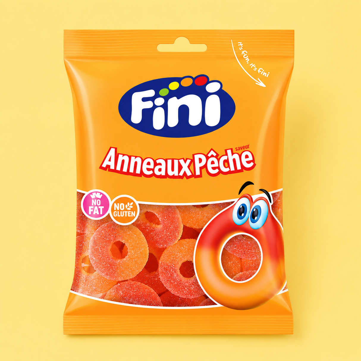 Anneaux Pêche - Fini- sachet 90g x 12